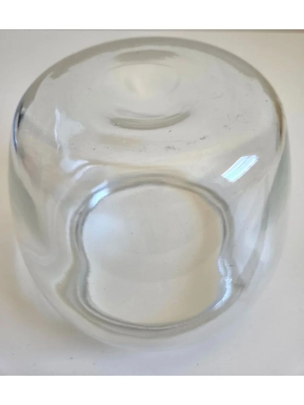 Vintage Clear Glass Lantern Globe Shade With Kick-Up Replacement Restoration